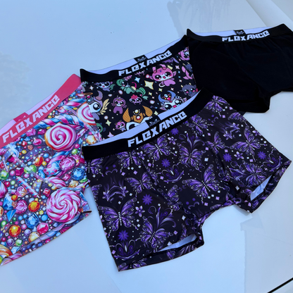 Pack de 3 boxers Flexance Black, Butterfly et Candy