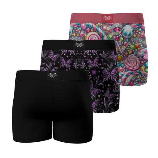 Pack de 3 boxers Flexance Black, Butterfly et Candy