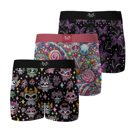Pack de 3 boxers Flexance Demon, Candy et Butterfly